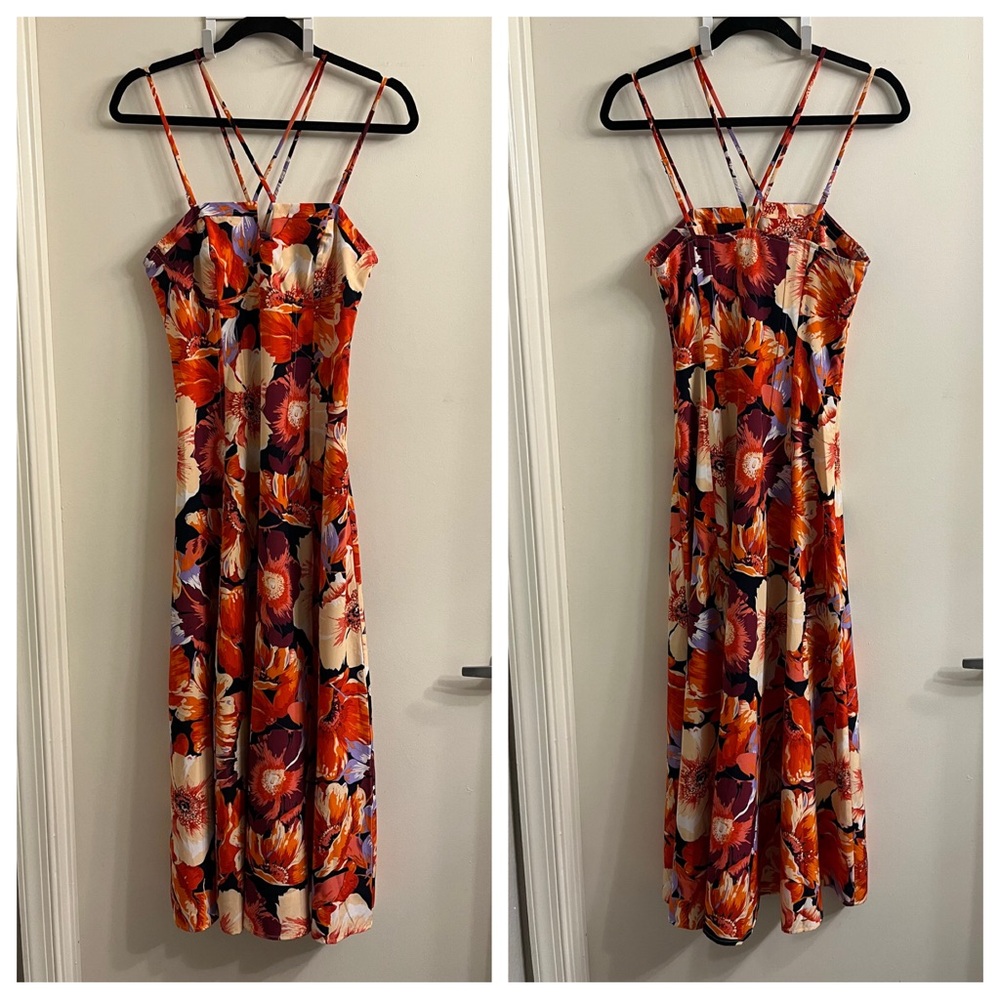 Lulu’s Boldest Blooms Strappy Floral Midi Dress Small - Picture 3 of 10